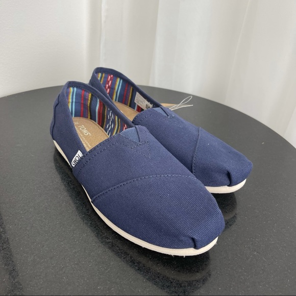 TOMS Classic Navy Canvas Alpargatas Flats Loafers - Picture 5 of 15